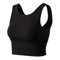 Workout Crop Tank Tops for Women Solid Comfort Sleeveless Shirts for Casual Sports Fitness Yoga Reversible Ribbed Tops Black XL