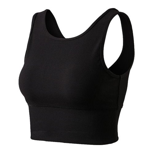 Workout Crop Tank Tops for Women Solid Comfort Sleeveless Shirts for Casual Sports Fitness Yoga Reversible Ribbed Tops Black XL