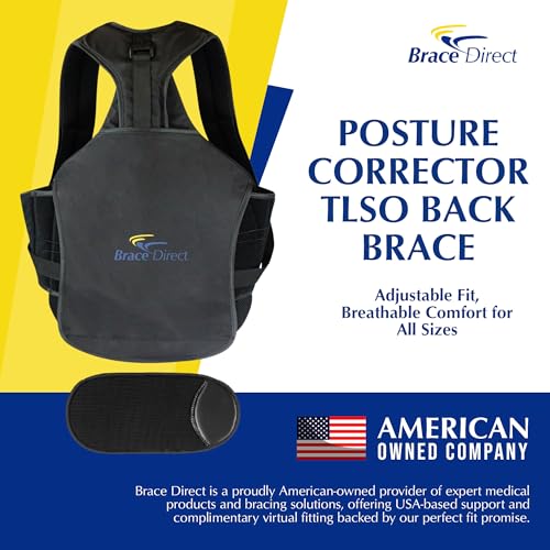 Back Brace TLSO Posture Corrector Orthopedic Support Black - Universal Fit