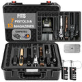 TSA Pistol Gun Case for 7 Handguns - Black, Waterproof & Lockable