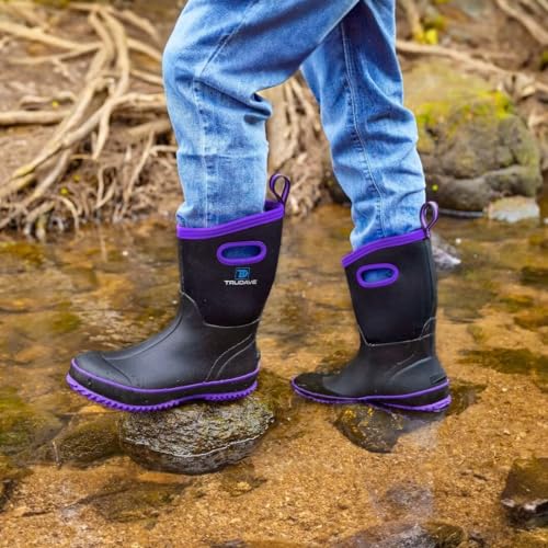 Trudave Women's Waterproof Rubber Boots Mid Calf Purple Size 5-11 Outdoor Work & Hunting