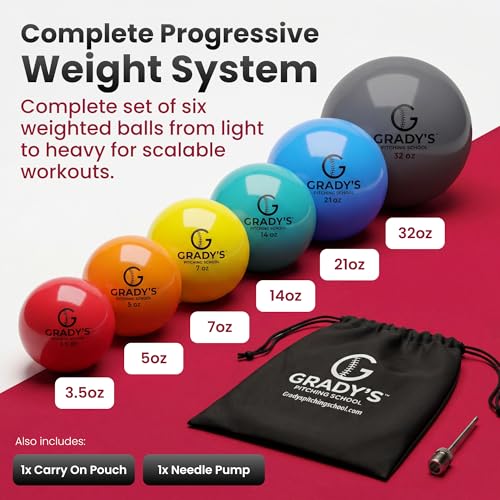 Weighted Velocity Training Balls Set for Pitching & Arm Strength - Flats Variation | 6 Balls + Carrying Case