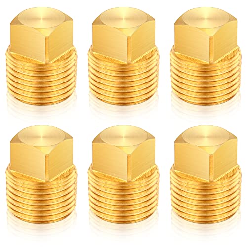 6 Pack 1/2 Inch Brass Boat Drain Plugs - Waterproof and Corrosion Resistant