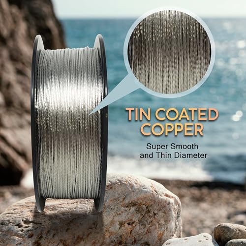 45LB Copper Fishing Line Trolling Wire - 600ft Corrosion-Resistant, Thin & Smooth