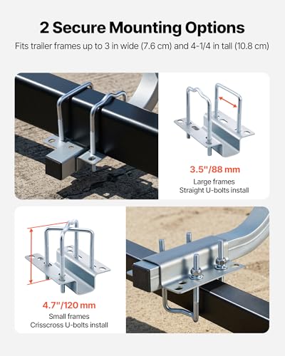18.5-Inch Roller-Style Boat Trailer Guide Poles with Adjustable Width - L Shape, 2PCS