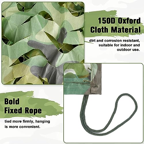 Yeacool Woodland Camo Netting 19.7ftx19.7ft Mesh Backing Hunting Camouflage Net for Blind