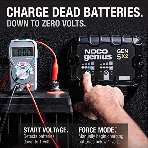 NOCO GEN5X2 12V 10A 2-Bank Marine Battery Charger & Maintainer - 5A per Bank