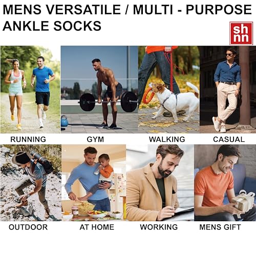 Mens Ankle Socks 12 Pairs Athletic Casual Low Cut Short Socks - White 6-11