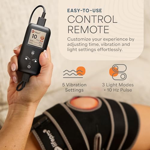 Gray LifePro Biorecover Red Light Knee Therapy Wrap - Dual Spectrum, Hands-Free, One Size
