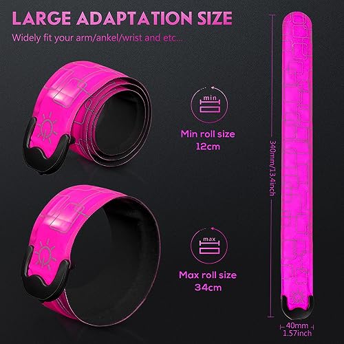 Pink LED Armband Rechargeable Running Light for Men Women Kids - High Visibility Reflective Gear