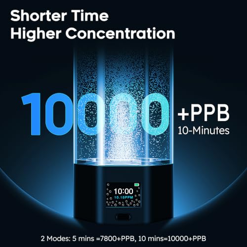 Mirtade Black Hydrogen Water Bottle Generator with Portable Ionizer & Leak-Proof Design
