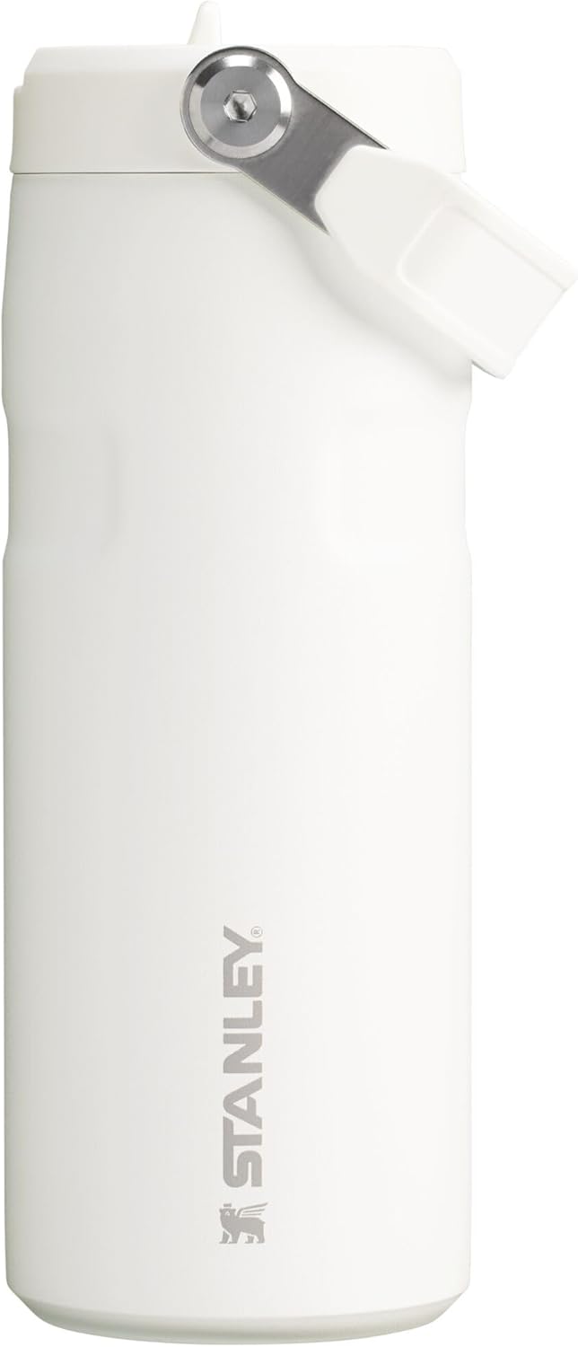 Stanley IceFlow Water Bottle 16 OZ - Insulated Stainless Steel with Built-In Straw | Lightweight & Leak-Resistant | Frost Color