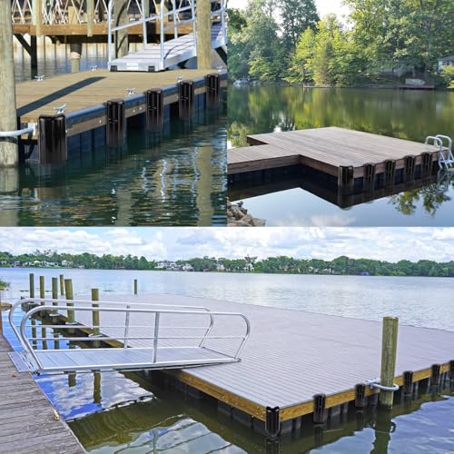 6 Pack Dock Bumpers Fenders Marine-Grade Impact Protectors for Boat & Dock - Black