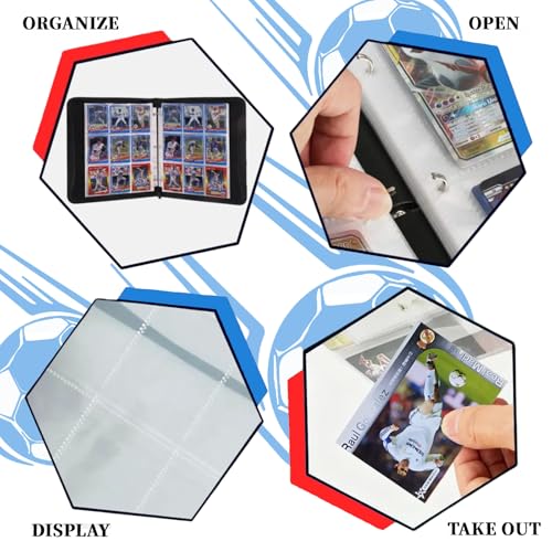 Soccer Card Binder with 900 Pockets, Water-Resistant Cover & Zipper