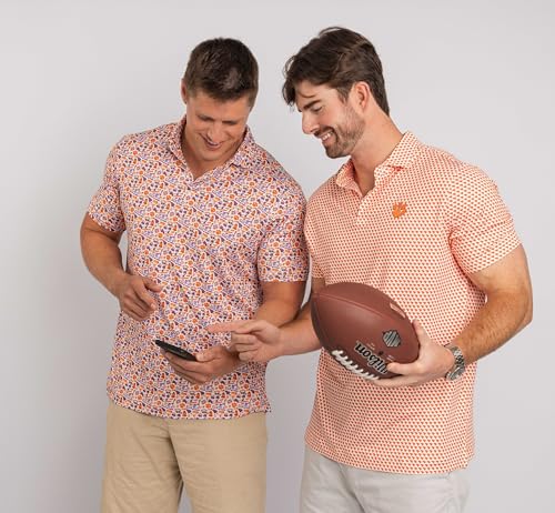 Warner Safari Clemson Tigers Men's Golf Polo Shirt - Orange, Size Large, Officially Licensed