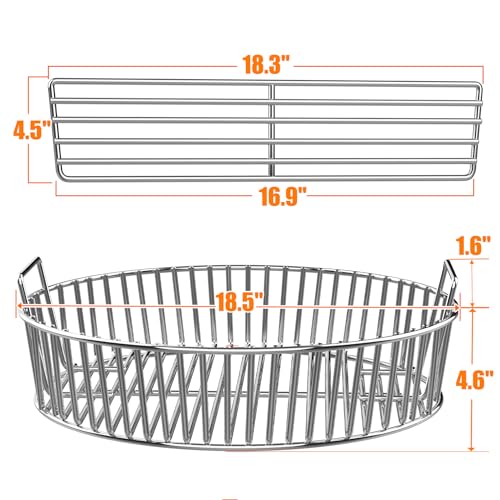Onlyfire Heavy-Duty Stainless Steel Charcoal Ash Basket XL for 24" Green Egg