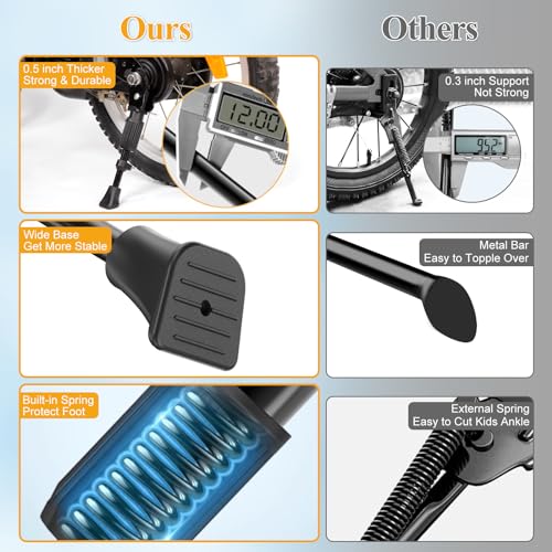 Adjustable Kids Bike Kickstand for 12-20 Inch Bicycle Support Peg