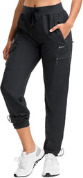 BVVU Women's Hiking Pants - Lightweight Quick-Dry Outdoor Cargo Joggers with Zipper Pockets