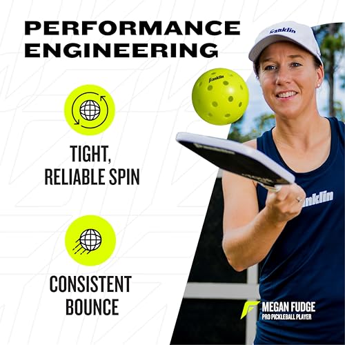 Franklin Sports X-40 Outdoor Pickleballs 100 Pack - USAPA Approved, Optic Yellow