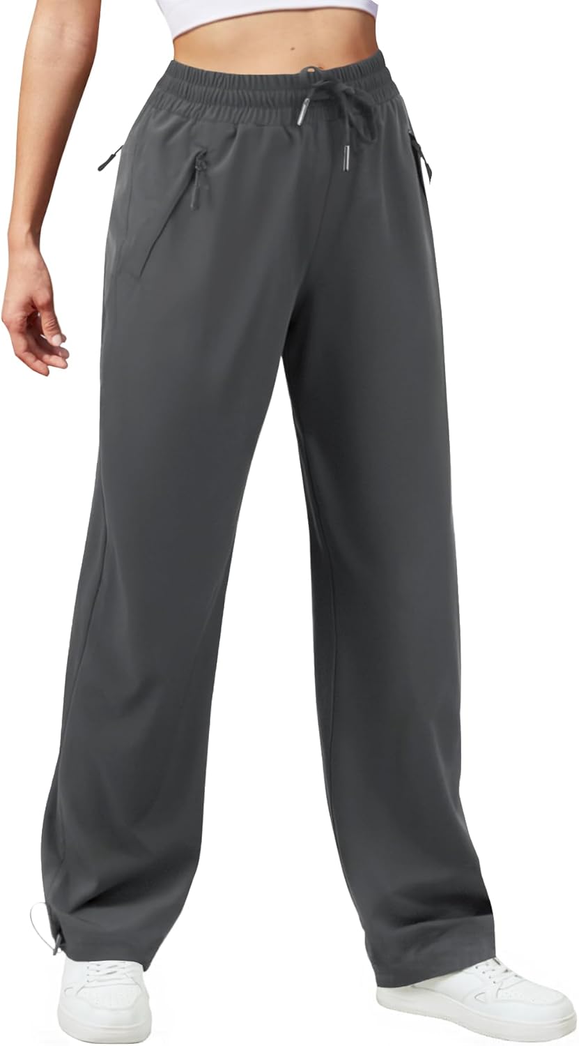 Skiennix Women's Athletic Hiking Pants - Lightweight, Quick-Dry, Water-Resistant | Elastic Waist & Zipper Pockets