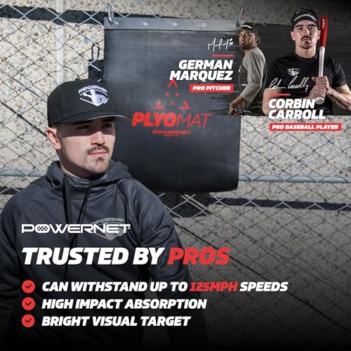 PowerNet Throwing Pitching Trainer with Hanging PlyoMat for Baseball & Softball Training
