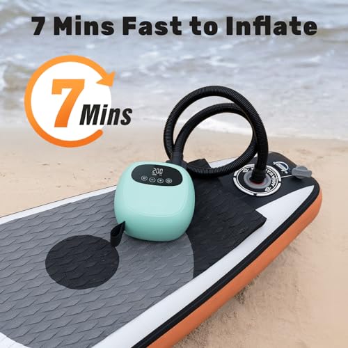 Electric Paddle Board Pump Rechargeable Battery Auto-Off Green