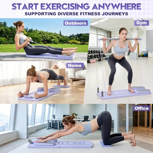 Purple Multi-Purpose Pilates Reformer Board - Home Workout & Core Fitness Equipment