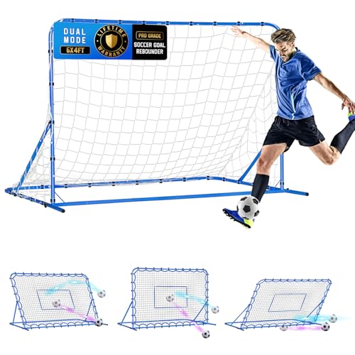 6FT x 4FT Dual-Mode Soccer Rebounder & Goal Net - Winthai