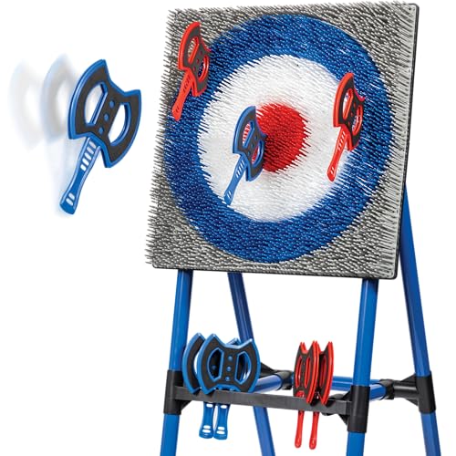 EastPoint Axe Throwing Game Set with Bristle Target & 8 Foam Axes - Backyard & Tailgate Yard Game