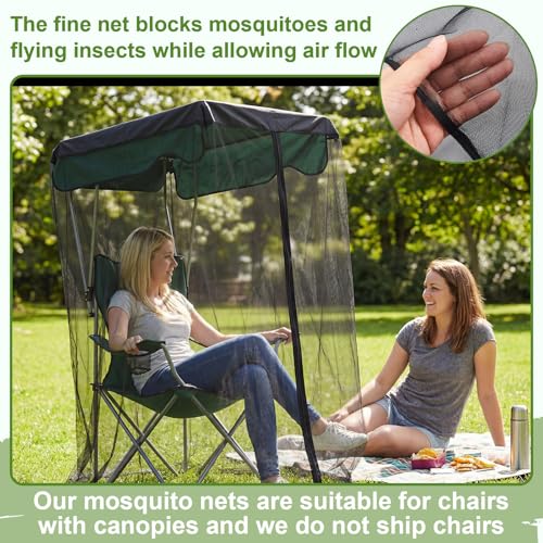 Yahenda Mosquito Net for Canopy Chair - Waterproof Mesh Cover with Zipper, 63" H