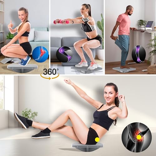 Advanced Gray 360° Large Wood Balance Board for Fitness & Therapy