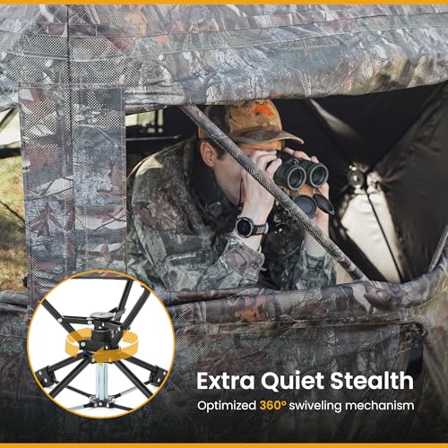Camouflage 360° Swivel Hunting Chair Stool Seat - Stealthy, Portable, Stable