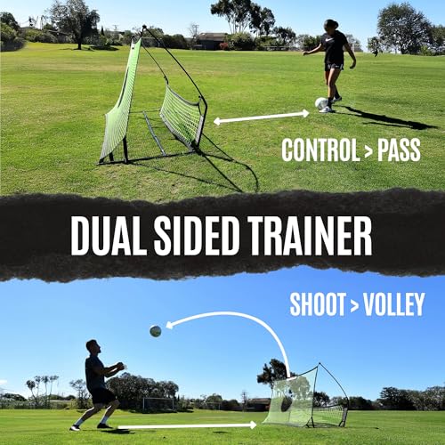Soccer Rebounder Net 6.5x4 ft & 6.5x1.5 ft Practice Nets Portable Training Equipment
