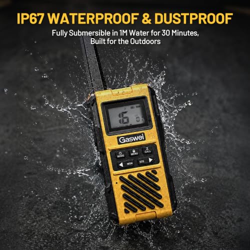 Gaswei G1Pro+ 2 Pack Yellow Waterproof Walkie Talkies Long Range IP67 - License-Free