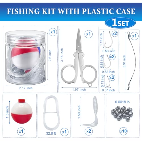 Mini Fishing Kits Bulk for Christmas Shoebox Fillers - 48 Pcs Emergency Survival Gear