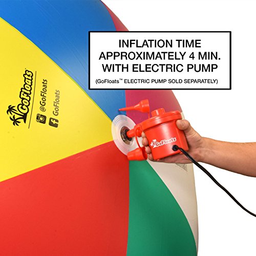 GoFloats 6 ft Giant Inflatable Beach Ball - Classic Design, Rapid Valve, Durable Outdoor Toy