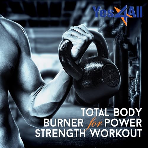 Yes4All Kettlebell Set 10, 15, 20 lbs Cast Iron Strength Training Equipment