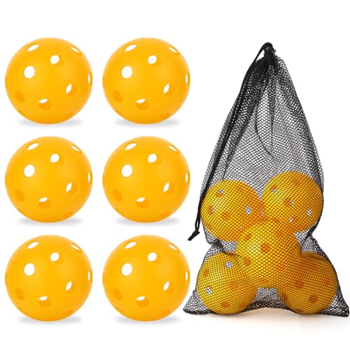 11 Inch Practice Plastic Softball - 6 Pack with Mesh Storage Bag