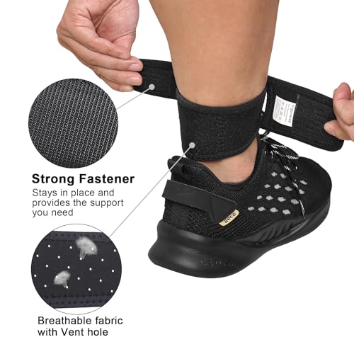 Adjustable Achilles Tendonitis Brace 2PCS - One Size Black Support