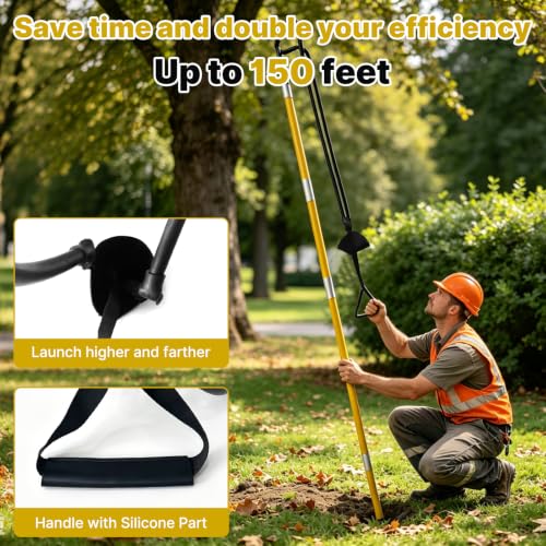 Yellow Arborist Slingshot Throw Line Launcher for Tree Trimming & Outdoor Use