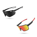 Lamicall Polarized Sports Sunglasses for Men Women, Black+Red
