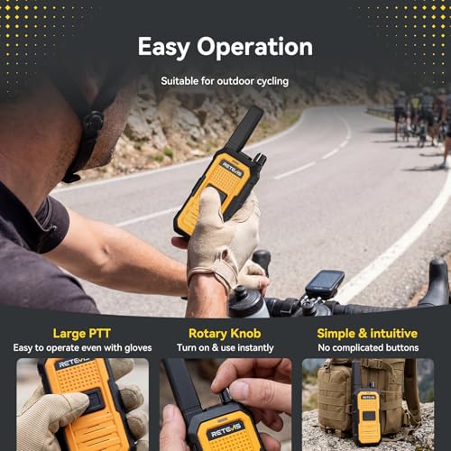 2 Pack Waterproof Walkie Talkies with Earpieces IP67 Two-Way Radios for Jobsite