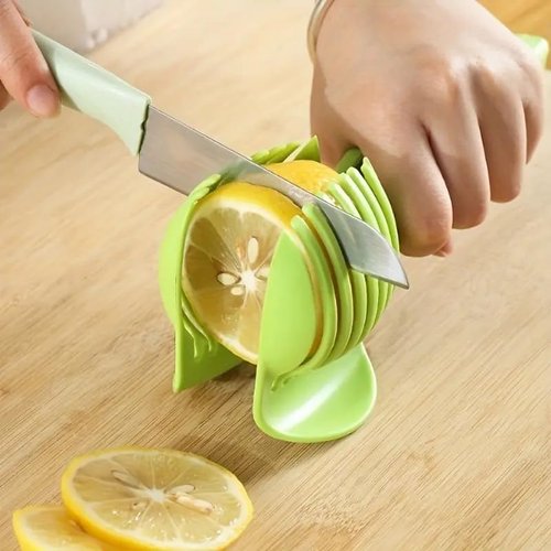 Lemon Tomato Food Tongs - Manual Fruit & Vegetable Cutting Tool | Handy Kitchen Gadget