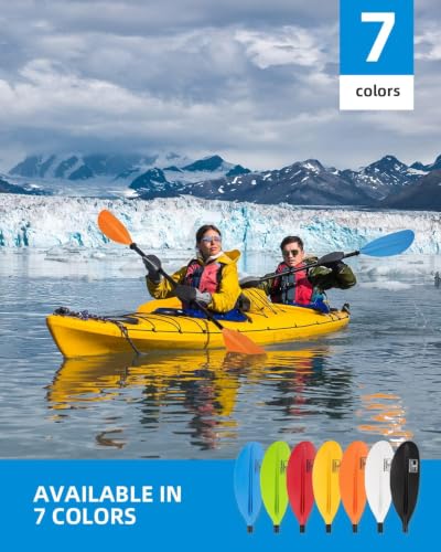OCEANBROAD 95-inch Orange Kayak Paddle with Leash - Durable Alloy & Fiberglass