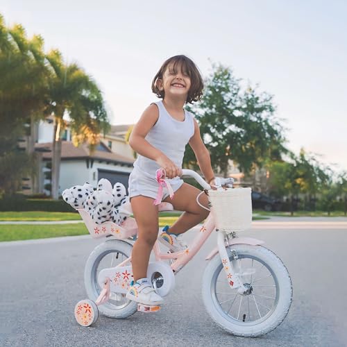 JOYSTAR Kids Bike for Girls 12 Inch Unicorn Bicycle with Training Wheels - Pink, Ages 2-4