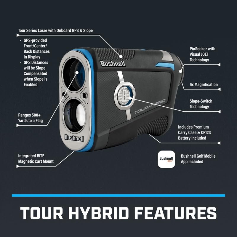Golf Rangefinder Laser GPS Hybrid with Slope Switch - Blue