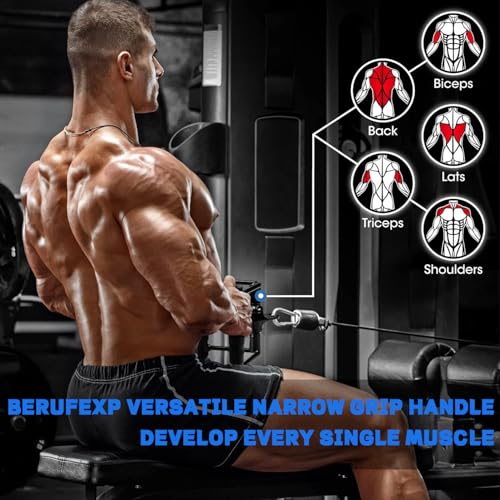 Double D Handle Cable Row Attachment - Rotating Lat Pulldown Handle for Gym