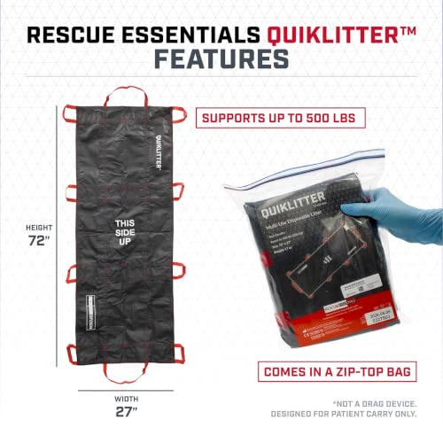 Emergency Rescue Patient Stretcher - 500 lb Capacity, Lightweight & Compact