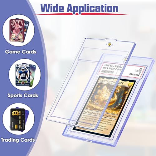 Kitoyz 100-Pack Magnetic Card Slabs - Acrylic Graded Card Holder, Secure Locking