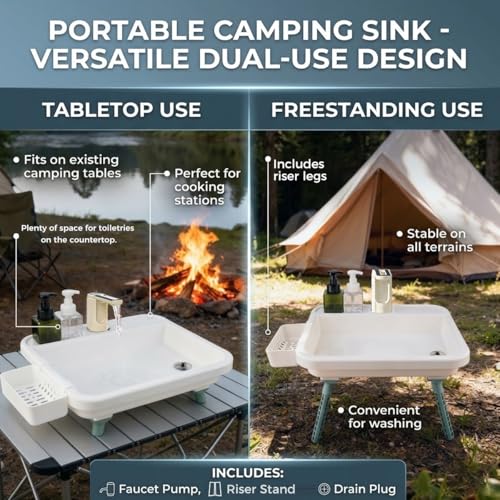 Euthymiaze White Portable Hand Washing Station with Electronic Faucet & Adjustable Stand
